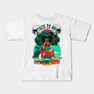 This is my tiki bar drinking shirt distressed for the tiki culture Kids T-Shirt